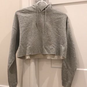 Grey cropped hidden sweatshirt